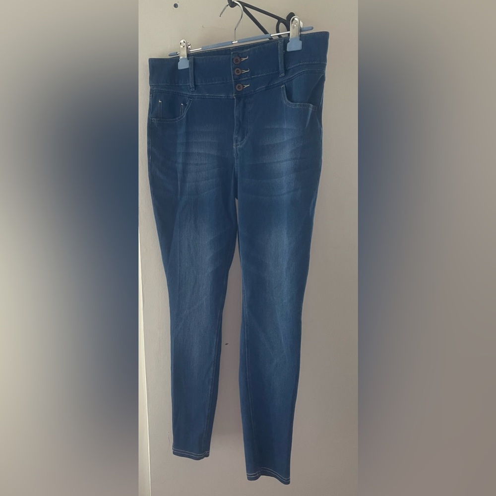 HALARA High Rise Blue Jeggings/Jeans Size Large